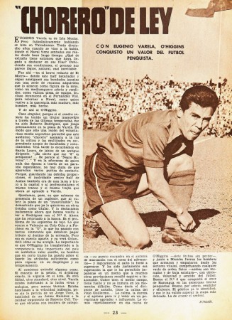 Eugenio Varela, Chorero de Ley. Revista Estadio N°960; 19-10-1961; pág. 23